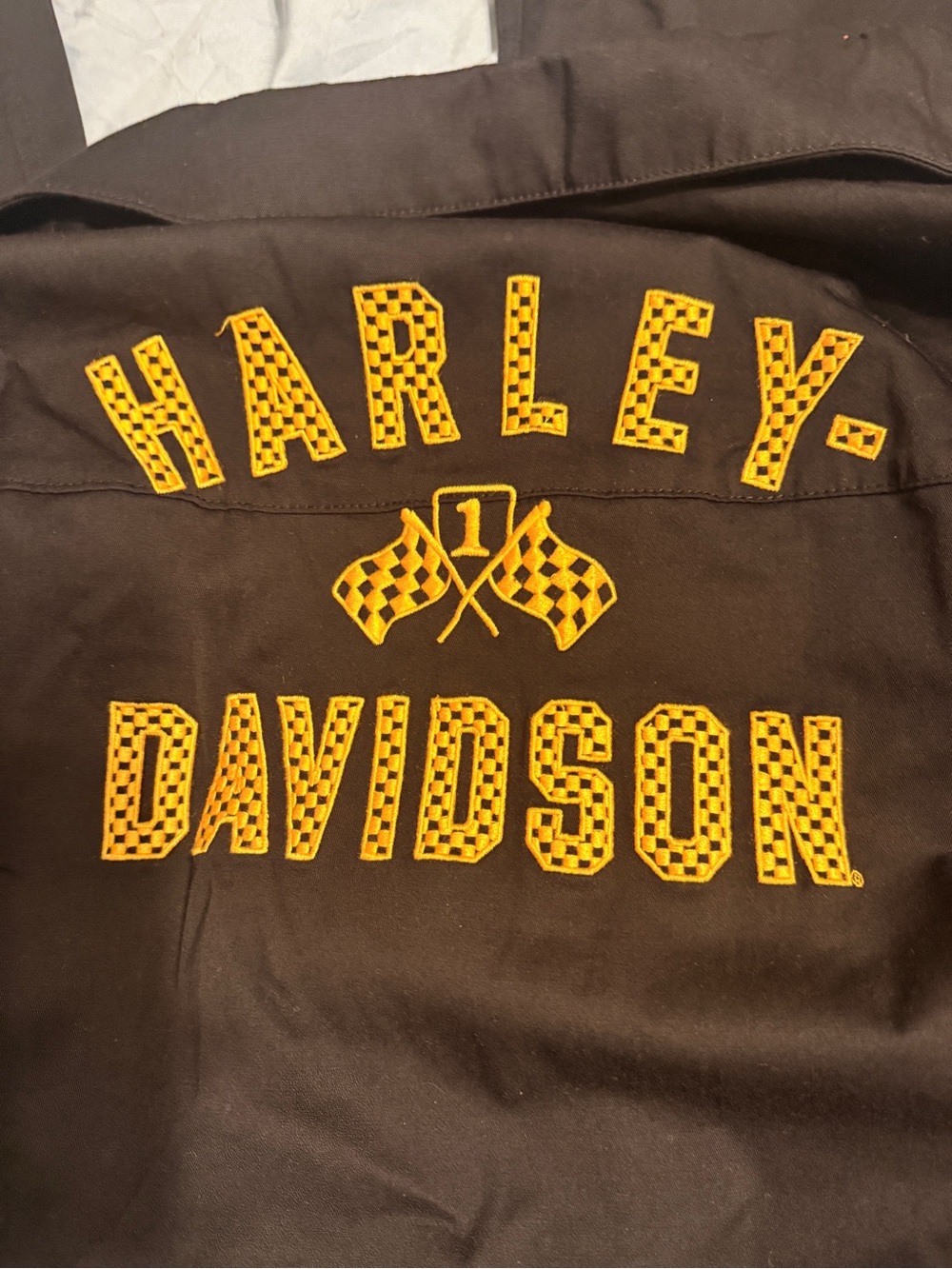 Harley-Davidson Black Women's Jumpsuit with Yellow Embroidered Bar & Shield